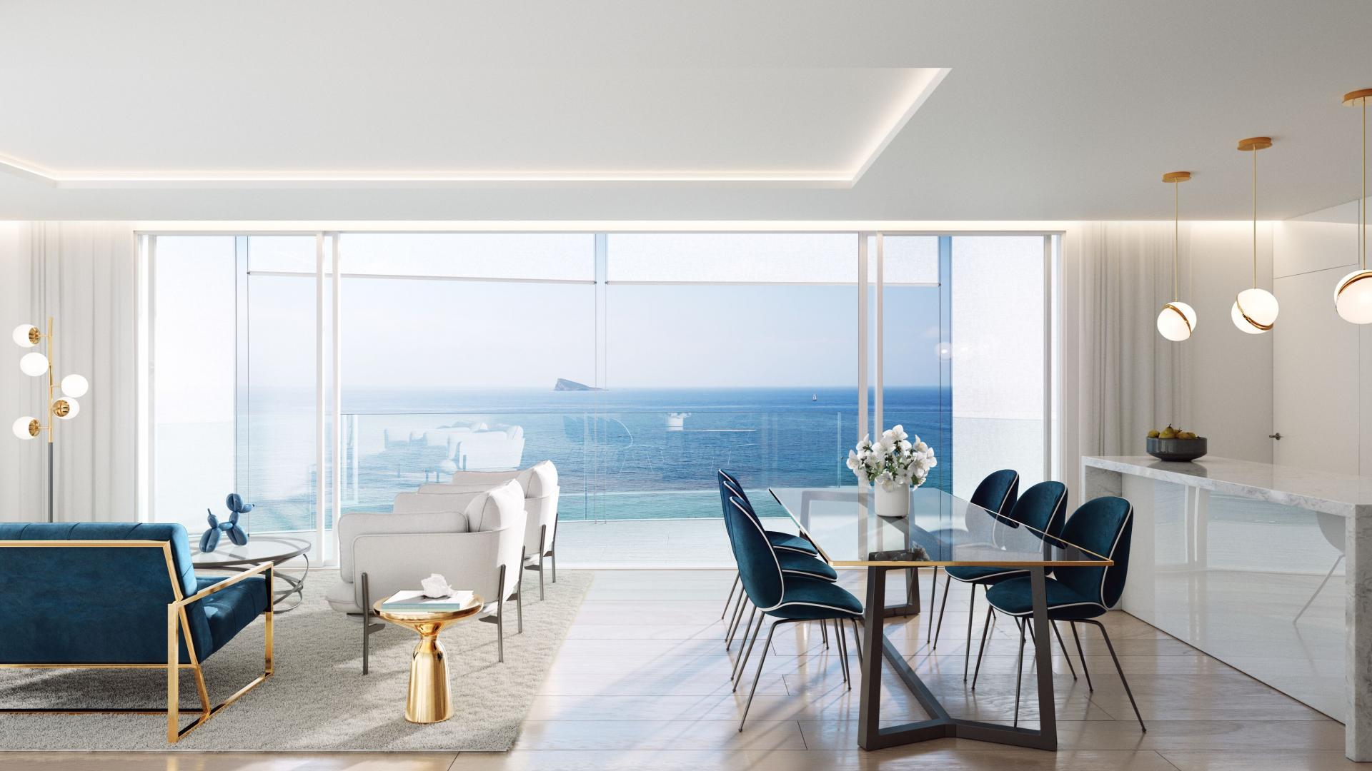 Luxusapartment mit geräumiger Terrasse in erster Strandlinie von Benidorm in Medvilla Spanje