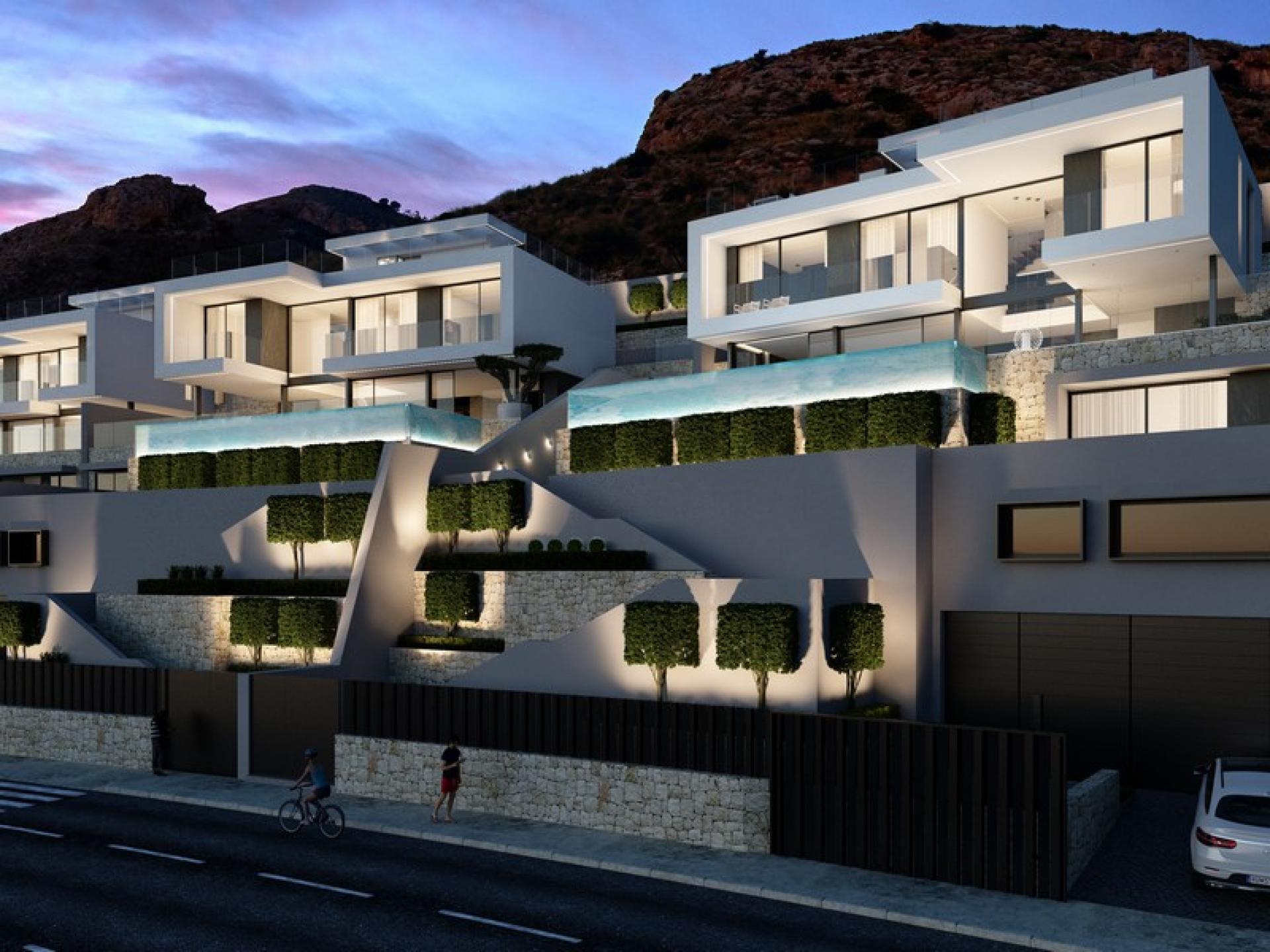 Super-Deluxe-Villa mit herrlichem Meerblick in Finestrat in Medvilla Spanje