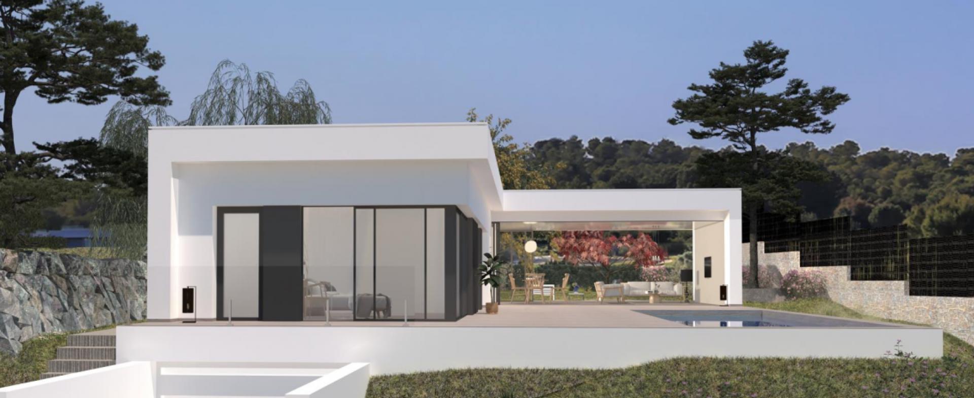 Zeitgenössische Villa am Golfplatz Las Colinas mit Unterbau. in Medvilla Spanje