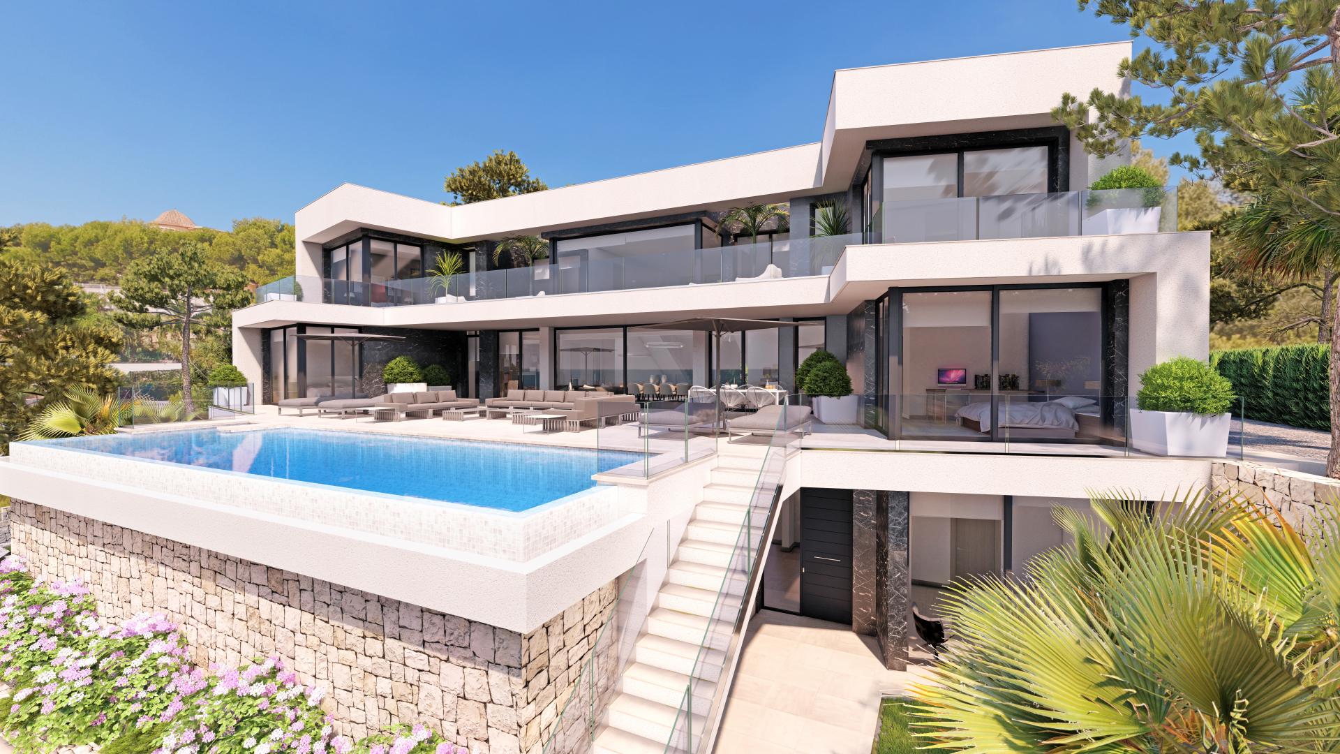 Projekt – Moderne Villa mit Panoramablick in Calpe in Medvilla Spanje