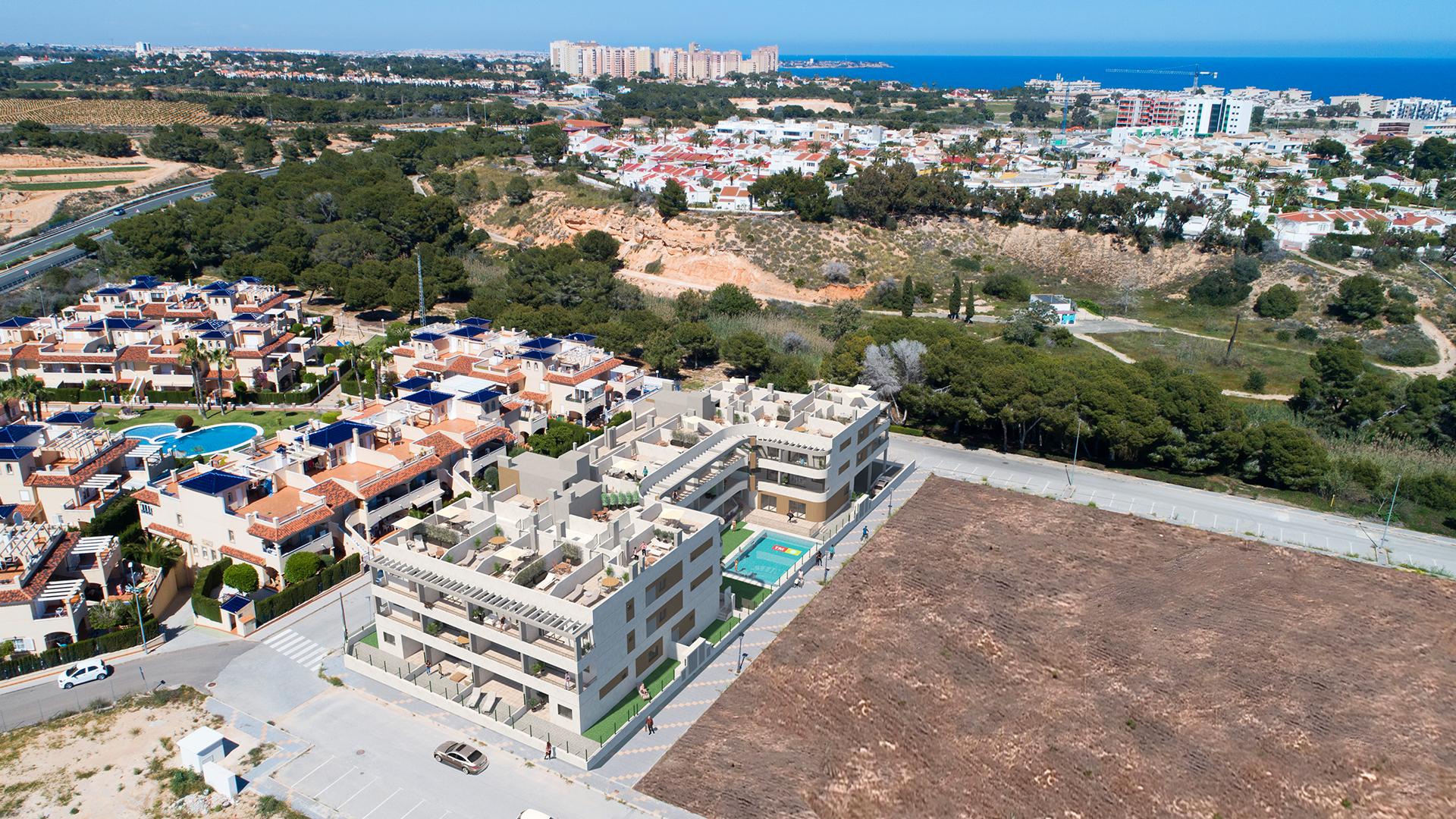 Neubau in der Nähe des Strandes von Mil Palmeras, zwischen Campoamor und Torre de la Horadada in Medvilla Spanje